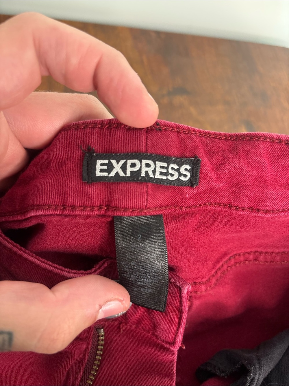 Express Women's Deep Red Skinny Jeans - Picture 2 of 3